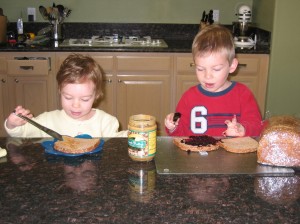 One of the most important practical life skills learned thus far - making your own PB&J!