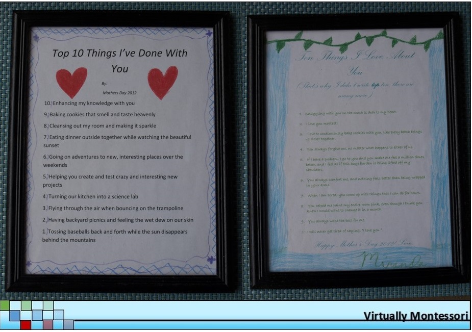 Handmade Gifts for Mother's Day - Virtually Montessori