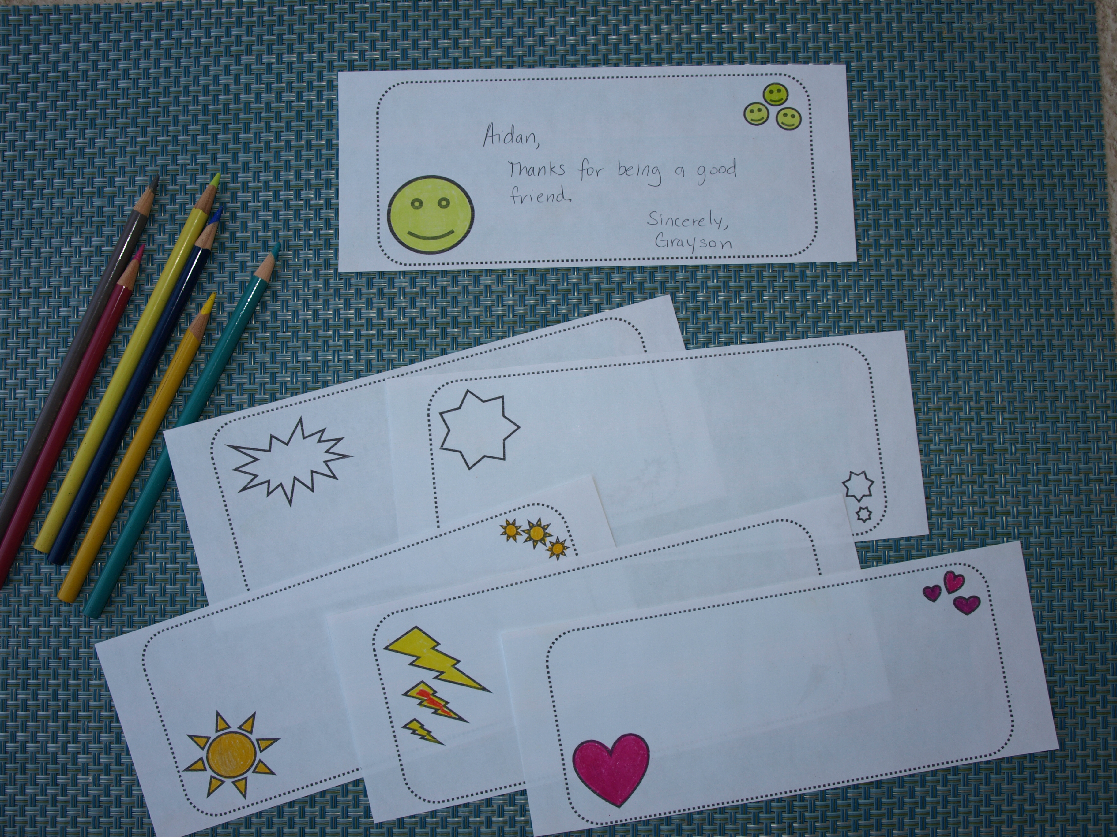 Scrapbook slips to use for writing notes or compliments