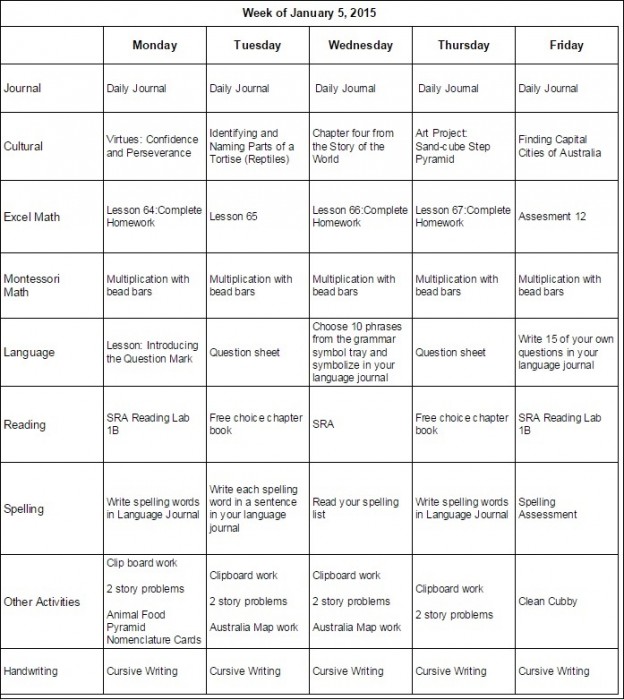 Student Work Plans Virtually Montessori