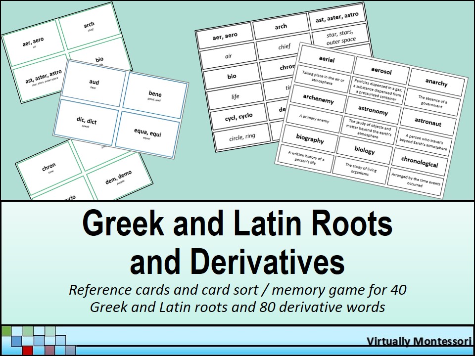 Greek and Latin Roots and Derivatives Card Sort Activity